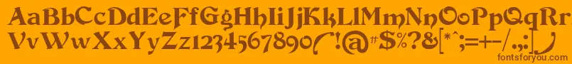 Шрифт Devinneswash – коричневые шрифты на оранжевом фоне