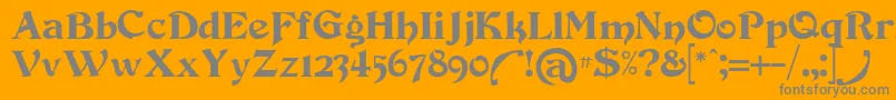 フォントDevinneswash – オレンジの背景に灰色の文字