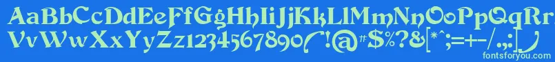 Devinneswash Font – Green Fonts on Blue Background