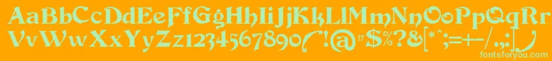 Devinneswash Font – Green Fonts on Orange Background
