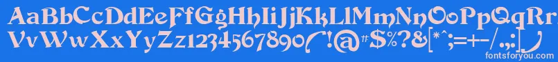 Devinneswash-fontti – vaaleanpunaiset fontit sinisellä taustalla