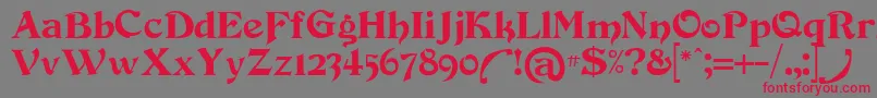 Devinneswash-Schriftart – Rote Schriften auf grauem Hintergrund