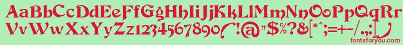 Devinneswash-fontti – punaiset fontit vihreällä taustalla