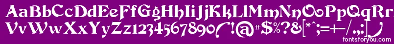 Шрифт Devinneswash – белые шрифты на фиолетовом фоне