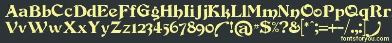 フォントDevinneswash – 黒い背景に黄色の文字