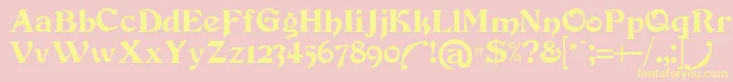 Devinneswash-fontti – keltaiset fontit vaaleanpunaisella taustalla