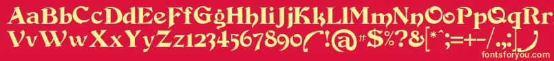Devinneswash Font – Yellow Fonts on Red Background