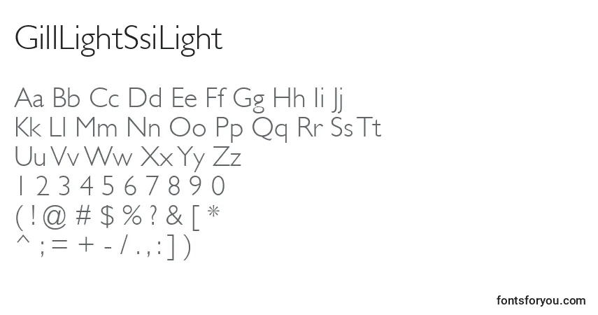 A fonte GillLightSsiLight – alfabeto, números, caracteres especiais