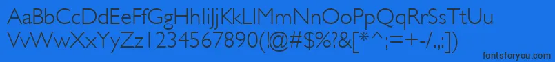 GillLightSsiLight Font – Black Fonts on Blue Background