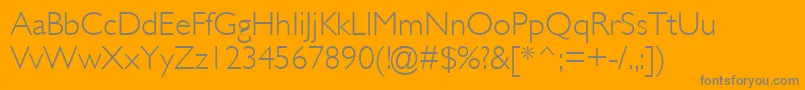 GillLightSsiLight Font – Gray Fonts on Orange Background