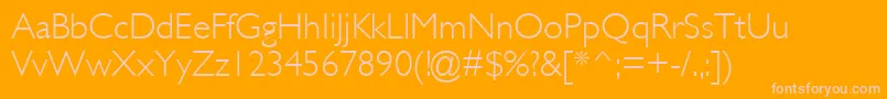 GillLightSsiLight Font – Pink Fonts on Orange Background