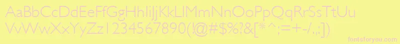 GillLightSsiLight Font – Pink Fonts on Yellow Background