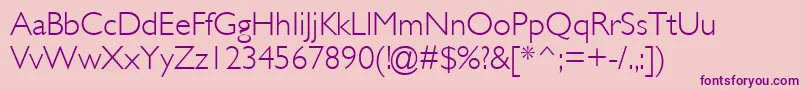 GillLightSsiLight Font – Purple Fonts on Pink Background