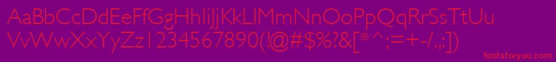 GillLightSsiLight Font – Red Fonts on Purple Background