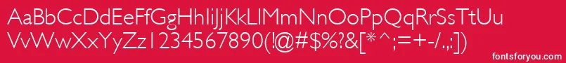 GillLightSsiLight Font – White Fonts on Red Background