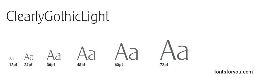 ClearlyGothicLight Font Sizes