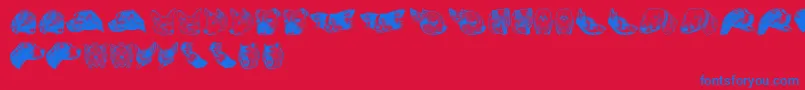 DoggyprintAoe Font – Blue Fonts on Red Background