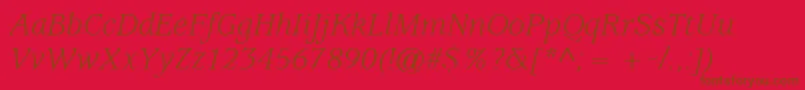 ExpositionSsiItalic Font – Brown Fonts on Red Background