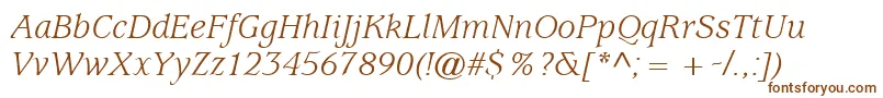 ExpositionSsiItalic-fontti – ruskeat fontit valkoisella taustalla