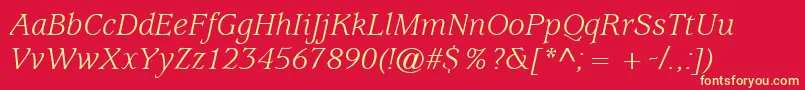 ExpositionSsiItalic Font – Yellow Fonts on Red Background