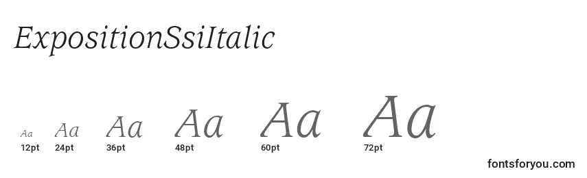 Размеры шрифта ExpositionSsiItalic
