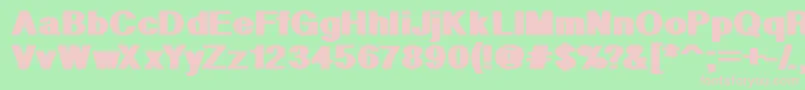 GeometricPw-fontti – vaaleanpunaiset fontit vihreällä taustalla