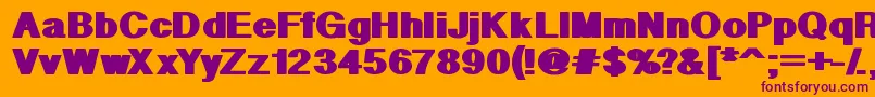 フォントGeometricPw – オレンジの背景に紫のフォント