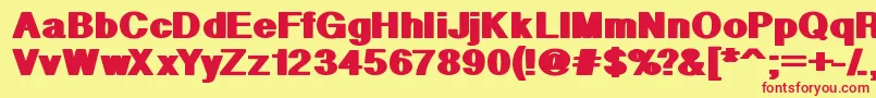 GeometricPw-fontti – punaiset fontit keltaisella taustalla