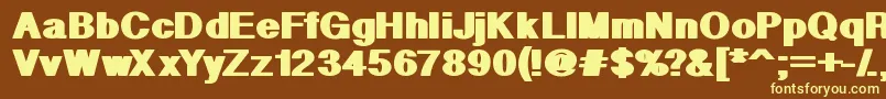 GeometricPw-fontti – keltaiset fontit ruskealla taustalla