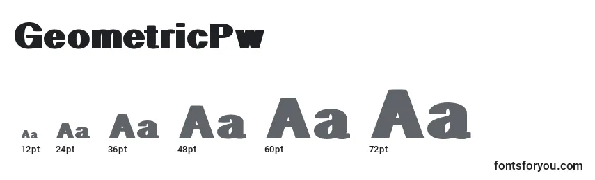 Размеры шрифта GeometricPw