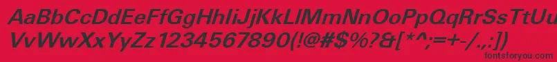 UniqueLightBolditalic Font – Black Fonts on Red Background