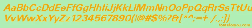 UniqueLightBolditalic Font – Orange Fonts on Green Background