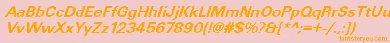 UniqueLightBolditalic Font – Orange Fonts on Pink Background