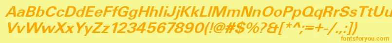 UniqueLightBolditalic Font – Orange Fonts on Yellow Background