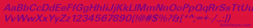 UniqueLightBolditalic Font – Purple Fonts on Red Background