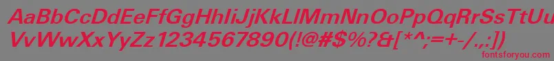 UniqueLightBolditalic Font – Red Fonts on Gray Background