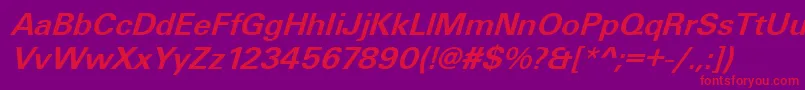 UniqueLightBolditalic Font – Red Fonts on Purple Background