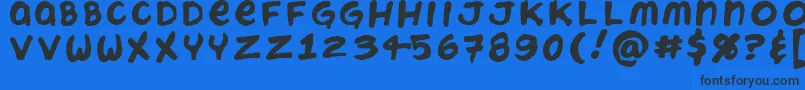 ChatteryTeeth Font – Black Fonts on Blue Background