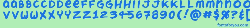ChatteryTeeth Font – Blue Fonts on Green Background