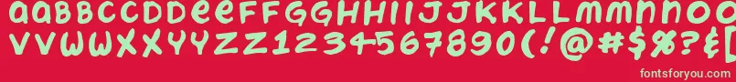 フォントChatteryTeeth – 赤い背景に緑の文字