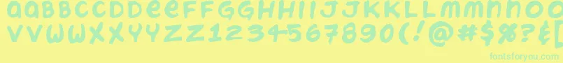 Police ChatteryTeeth – polices vertes sur fond jaune