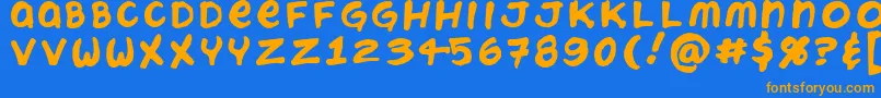 ChatteryTeeth Font – Orange Fonts on Blue Background
