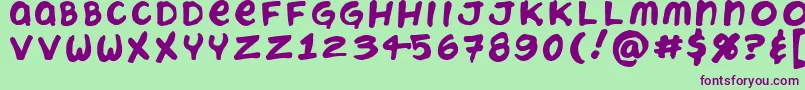 ChatteryTeeth Font – Purple Fonts on Green Background