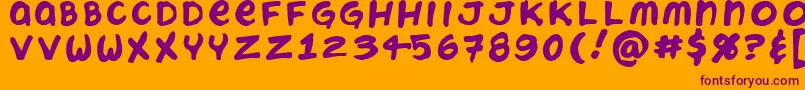 ChatteryTeeth Font – Purple Fonts on Orange Background