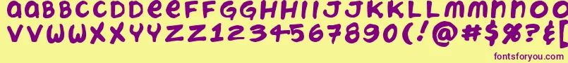 ChatteryTeeth Font – Purple Fonts on Yellow Background