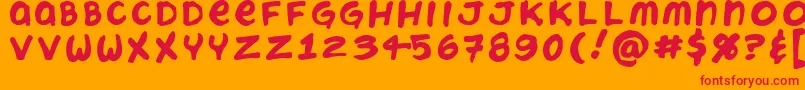 フォントChatteryTeeth – オレンジの背景に赤い文字