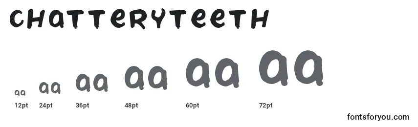 ChatteryTeeth Font Sizes