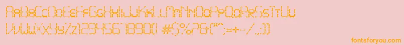 Poinif-Schriftart – Orangefarbene Schriften auf rosa Hintergrund