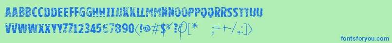 Vtksgoodluckforyou Font – Blue Fonts on Green Background