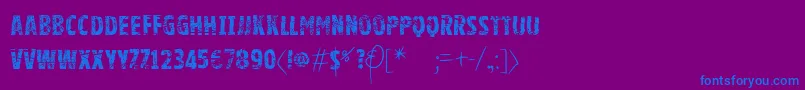 Vtksgoodluckforyou-fontti – siniset fontit violetilla taustalla
